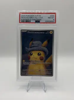Pokemon Pikachu 2023 Van Gogh Grey Felt Hat #085 PSA 8 NM-MT - Image 1