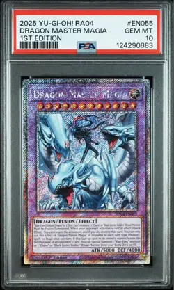 [PSA10] 2025 Yu-Gi-Oh! ENGLISH RA04-EN055 DRAGON MASTER MAGIA 1ST EDITION - Image 1