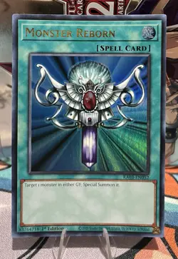 Monster Reborn (UR) RA03-EN052 Quarter Century Bonanza 1st Edition Yugioh! NM - Image 1