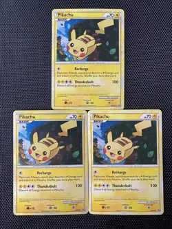 Pikachu HGSS03 Hgss Holo Black Star Promo - Pokemon Card Lots Of 3 LP+ - Image 1