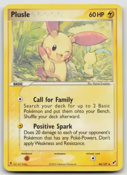 Pokemon Card Plusle Uncommon Deoxys 44/107 - Image 1