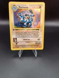 Pokemon Card 1st Edition Shadowless Holo Machamp 8/102 - Image 4