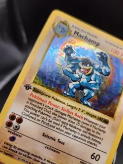 Pokemon Card 1st Edition Shadowless Holo Machamp 8/102 - Image 5