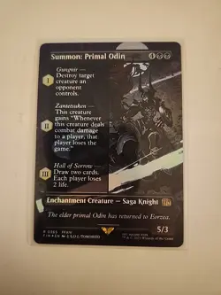 MTG Summon Primal Odin #365 Final Fantasy Borderless Foil Rare NM - Image 1