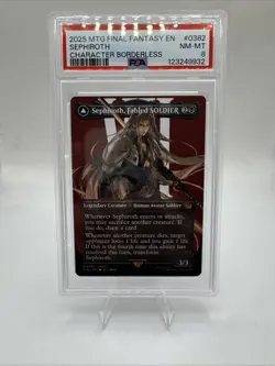 MTG Final Fantasy - Sephiroth, Fabled SOLDIER Borderless #0382 PSA 8 - Image 1