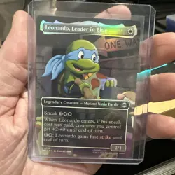 Leonardo, Leader In Blue 196 MTG: Teenage Mutant Ninja Turtles - Borderless Foil - Image 1