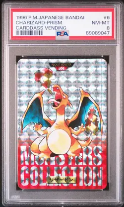 Charizard Prism 6 Bandai Carddass Vending Pokemon Japanese PSA 8 - Image 1