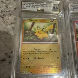 2023 Pokemon 151 Promo Pikachu #025 & Charmander #004 AGS 9.5 Mint+ Holo Lot - Image 2