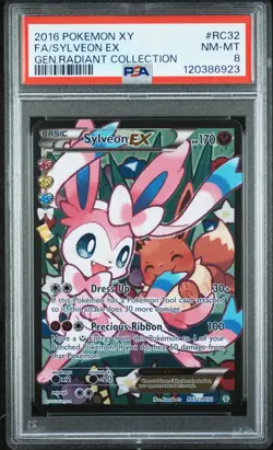 2016 POKEMON XY GENERATIONS #RC32 FA/SYLVEON EX PSA 8 - Image 1