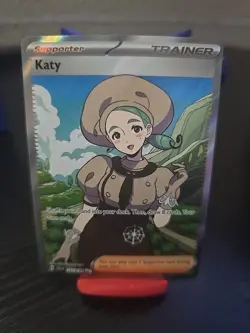 Pokemon TCG Scarlet & Violet Base Trainer Full Art Holo Rare Katy 237/198 NM - Image 3