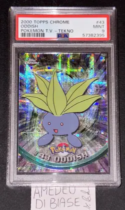 PSA 9 TOPPS CHROME ODDISH FOIL #43 TEKNO POKEMON T.V. ENGLISH 2000! - Image 1