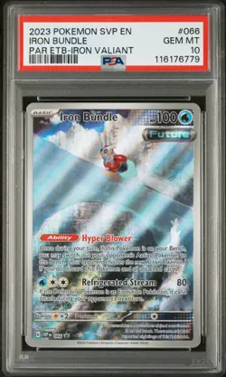Pokemon Iron Bundle 066 PSA 10 GEM MINT 💎 Paradox Rift ETB Iron Valiant Promo - Image 1