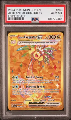 2024 POKEMON SSP EN-SURGING SPARKS HYPER RARE #248 ALOLAN EXEGGUTOR EX PSA 10 - Image 1