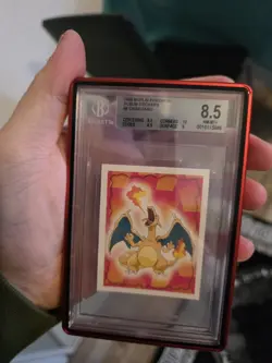 1999 Pokemon Merlin Sticker BGS 8.5 Charizard #6 - Image 1