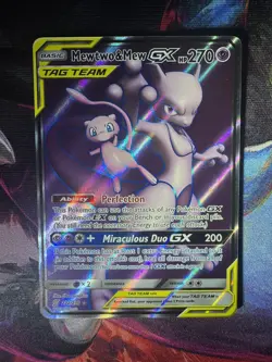 Pokemon Unified Minds Mewtwo and Mew GX (Full Art) 222/236 NM/M Tag Team TCG - Image 3