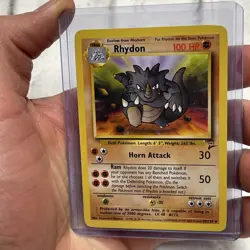 Pokemon Base Set 2 Rhydon 59/130 Uncommon NM Near Mint Vintage Pokemon Vtg WOTC - Image 1