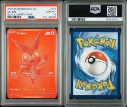 2025 POKEMON BLK EN-BLACK BOLT BLACK WHITE RARE #171 VICTINI PSA 10 - Image 3