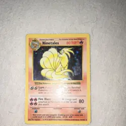 Pokemon TCG Ninetales 12/102 Base Set Holo Rare 80 HP English Card - Image 1