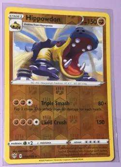 Hippowdon 094/189 SWSH03: Darkness Ablaze Reverse Holo Rare Pokemon Card - Image 1