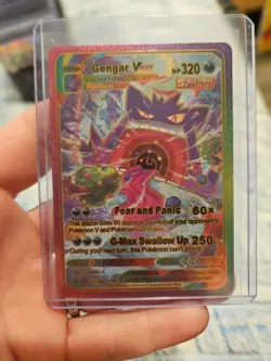 Gengar Vmax Rainbow Foil Fan Art Vinyl Textured Collector Card - Image 1