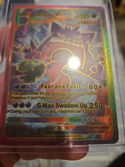 Gengar Vmax Rainbow Foil Fan Art Vinyl Textured Collector Card - Image 3