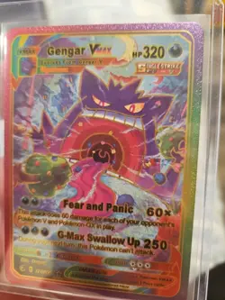 Gengar Vmax Rainbow Foil Fan Art Vinyl Textured Collector Card - Image 4