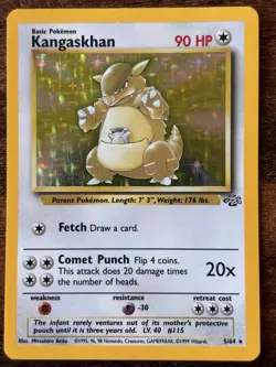 Pokemon Kangaskhan Holo Rare Jungle Unlimited 5/64 Card 1999 Wizards 90 HP - Image 1