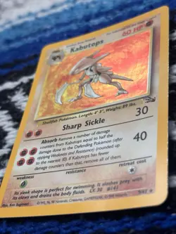 Pokemon Kabutops Holo Rare Unlimited Fossil 9/62 Card 1999 Wizards - Image 2