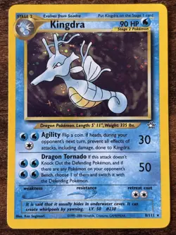 Pokemon Kingdra Holo Rare Neo Genesis Unlimited 8/111 Card 2000 90 HP - Image 1