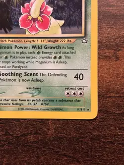Pokemon Meganium Holo Rare Neo Genesis 11/111 Card 2000 “Energy Trans” Error - Image 3