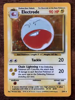 Pokemon Electrode Holo *No Symbol* Jungle Unlimited 2/64 Card 1999 Wizards 90 HP - Image 1