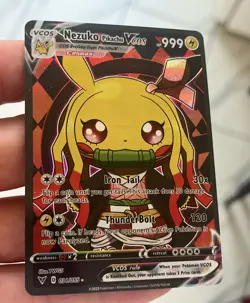 Nezuko Pikachu VCOS Cosplay Full Art Holo Pokemom Card - Image 1