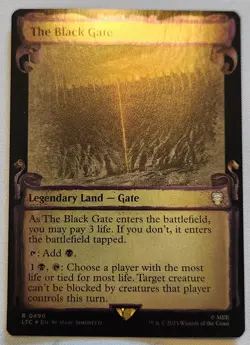MTG [x1] The Black Gate [x1] FOIL SHOWCASE SCROLLS LOTR Lord of the Rings M/NM - Image 1
