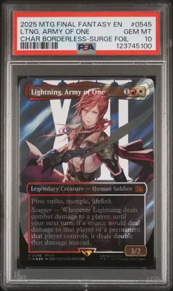 2025 MAGIC THE GATHERING FINAL FANTASY #0545 LTNG, ARMY OF ONE PSA 10 - Image 1