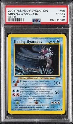 2001 POKEMON NEO REVELATION #65 SHINING GYARADOS-HOLO PSA 2 - Image 1