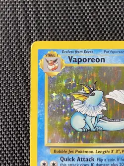 Pokemon TCG Vaporeon 12/64 Holo Rare Card Jungle Set, Vintage 1999 LP - Image 2