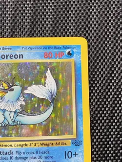 Pokemon TCG Vaporeon 12/64 Holo Rare Card Jungle Set, Vintage 1999 LP - Image 3