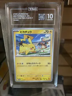 TAG 10 GEM MINT Japanese Pokemon 2024 PIKACHU 197/SV-P Gym Event PROMO - Image 4