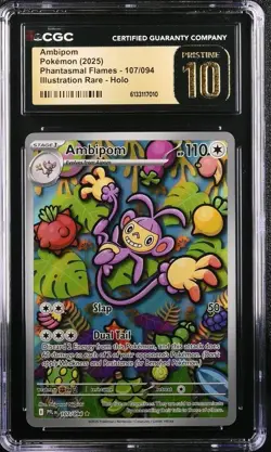 Pokemon Ambipom IR Illustration Rare 107/094 Phantasmal Flames CGC 10 PRISTINE - Image 1