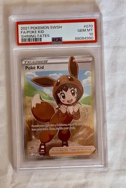 2021 POKEMON SWORD & SHIELD SHINING FATES #070 FULL ART/POKE KID PSA 10 - Image 1