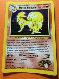 Pokemon Brock's Ninetales Holo Rare Gym Challenge 3/132 LP - Image 4