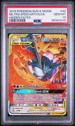 Moltres & Zapdos & Articuno Gx 44/68 Hidden Fates Pokemon PSA 10 - Image 1