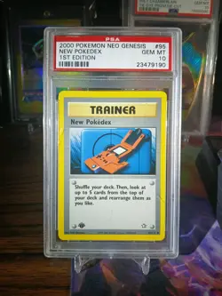 2000 Pokemon Neo Genesis 1st Edition #95 New Pokedex PSA 10 Gem Mint - Image 1