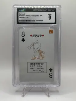Pokemon Marowak 8 of Clubs Red Poker Deck 1996 CGC 9 - Image 1