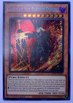 Yugioh! Queen of the Blazing Domain MP25-EN147 Prismatic Secret Rare - Image 1