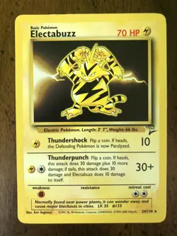 Electabuzz - 24/130 - Base Set 2 - Rare - WOTC - Pokemon Card - LP - Image 1