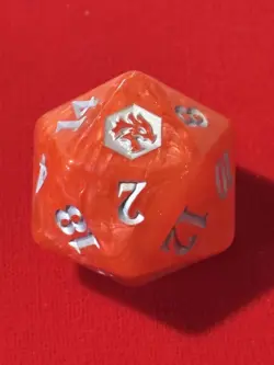 mtg d20 Spindown dice, oversized, Adventures in the Forgotten Realms, orange - Image 1