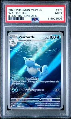 2023 POKEMON MEW EN-151 ILLUSTRATION RARE #171 WARTORTLE PSA 9 - Image 1