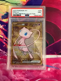 Mew ex 205/165 Metal Card 151 English PSA Graded 9 Pokemon TCG - Image 1