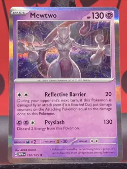 Mewtwo 150/165 Scarlet & Violet 151 Holo Rare Pokemon TCG 2023 NM - Image 3